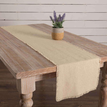 Burlap Vintage Runner Fringed 13x72 VHC Brands - The Fox Decor